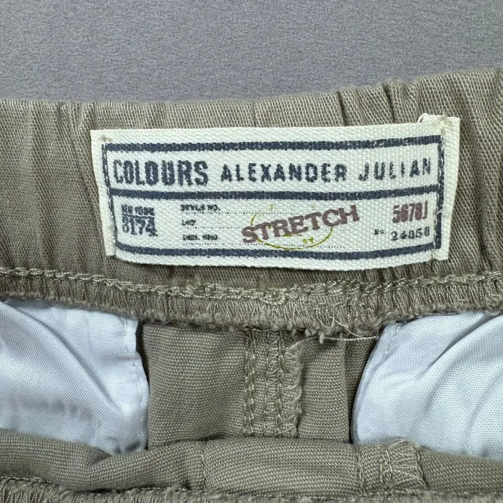NEW Alexander Julian‎ Colours Stretch Pants Mens XL Khaki Golf Sail Drawstring